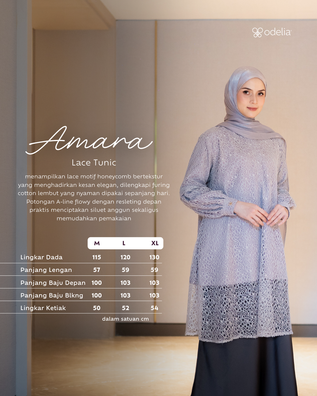 Amara Lace Tunic - Frost Lilac