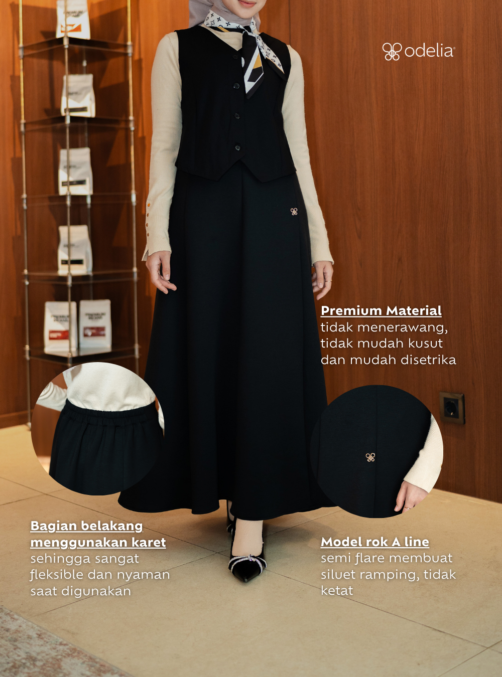 Elora Twirl Skirt - Black