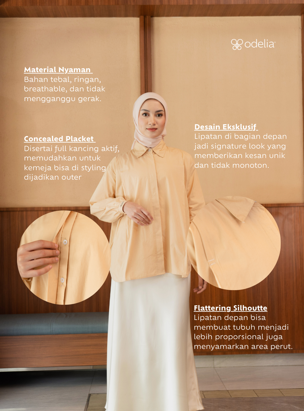 Serene Fold Shirt - Khaky