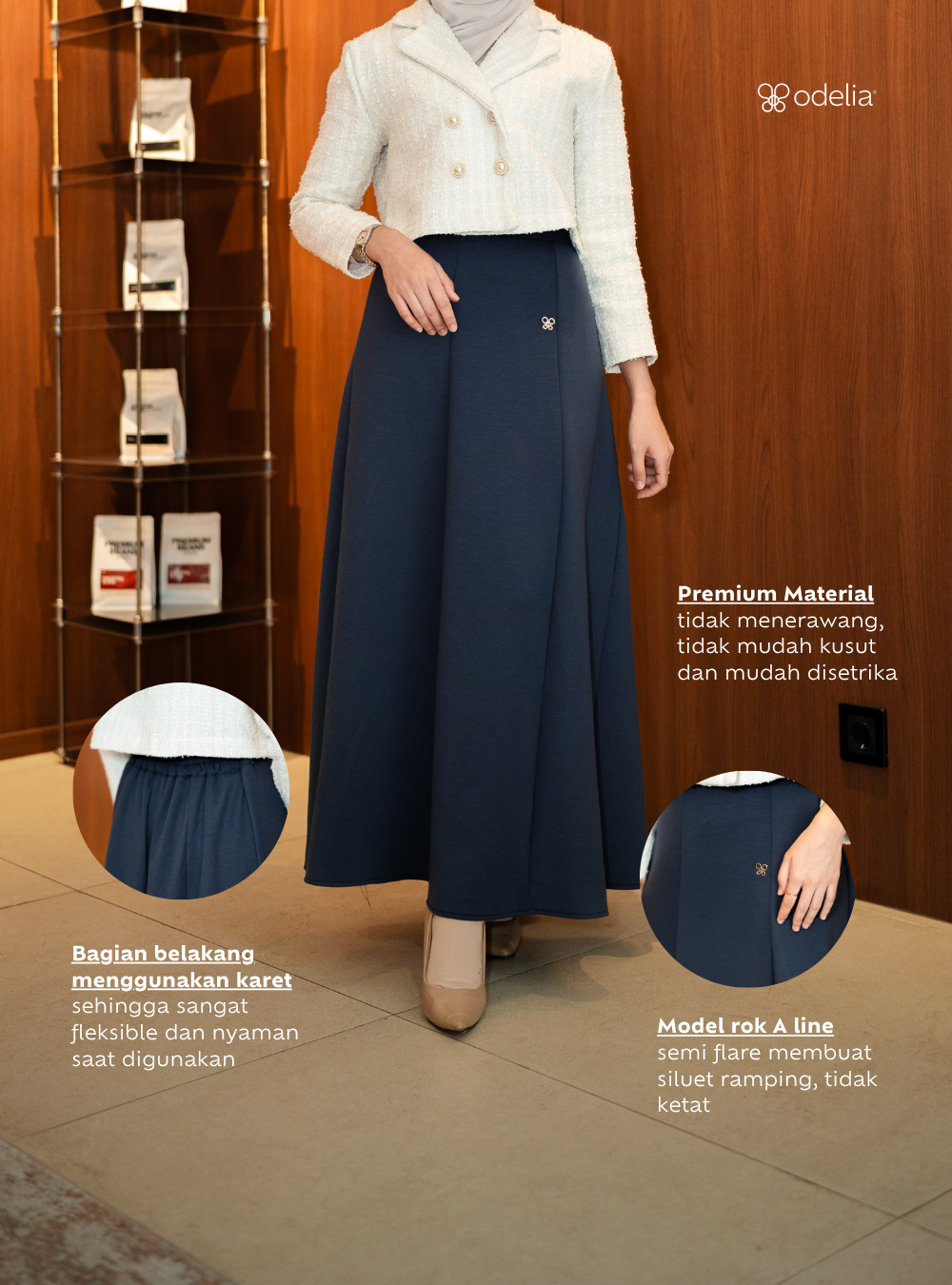 Elora Twirl Skirt - Ash Blue