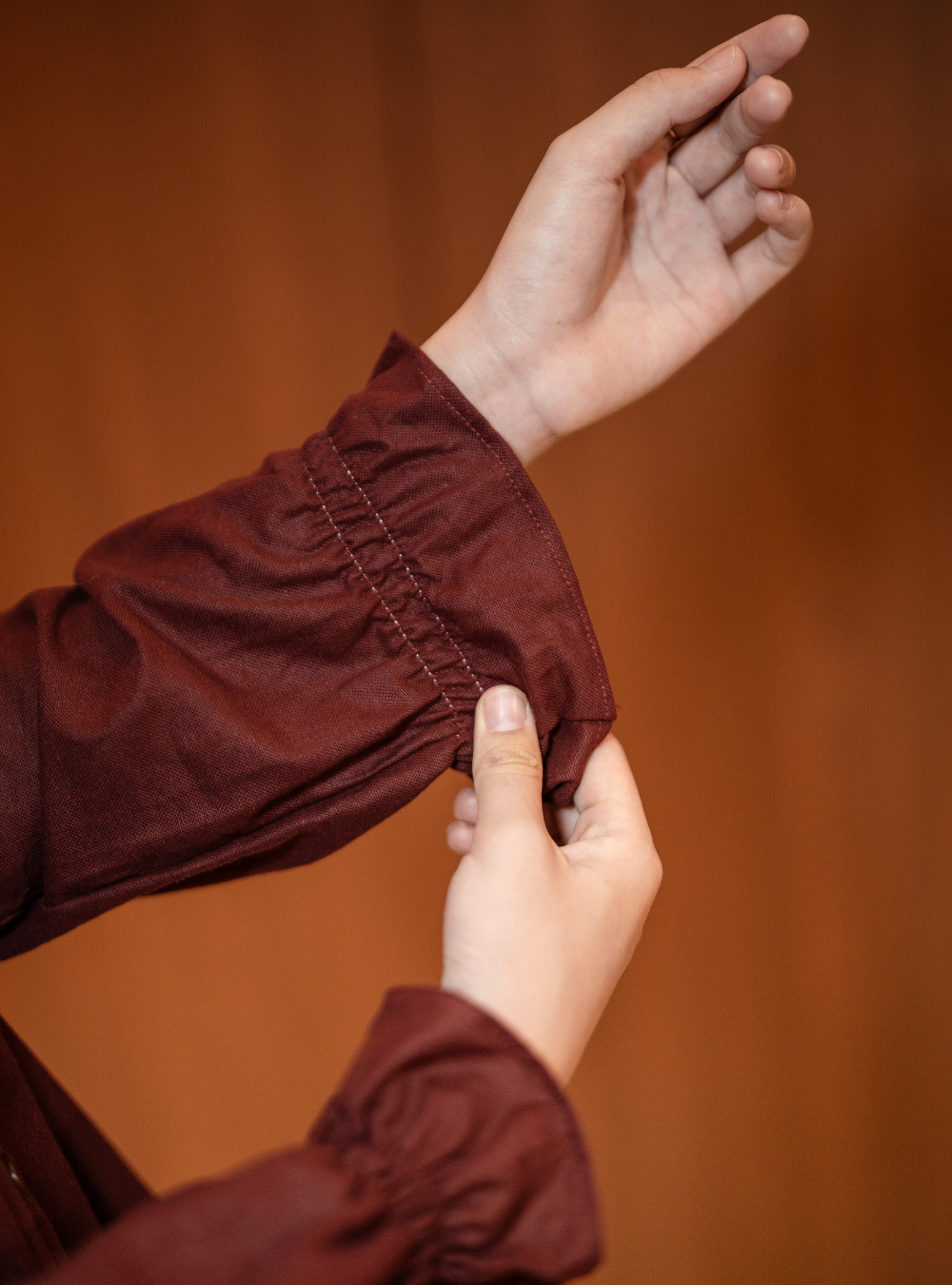 Maura Button Blouse - Maroon