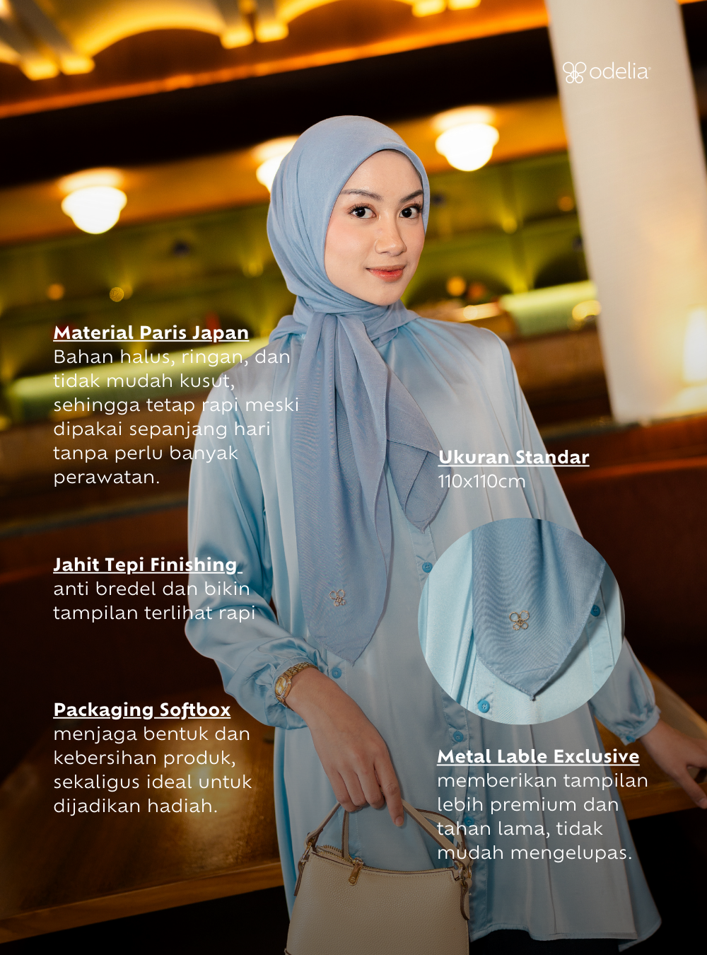 Aylin Scarf - Soft Denim