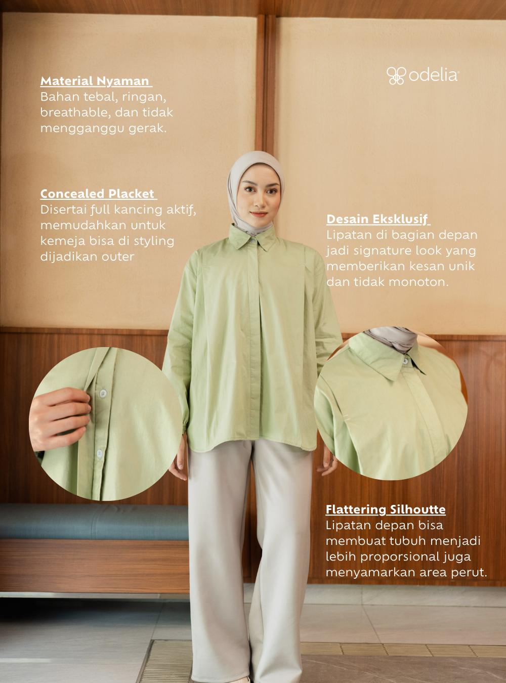 Serene Fold Shirt - Pistachio