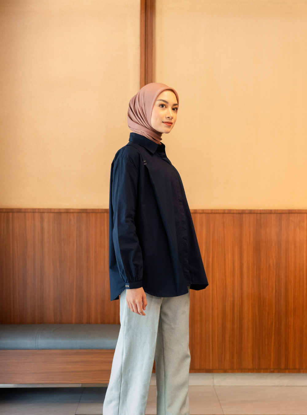 Serene Fold Shirt - Navy