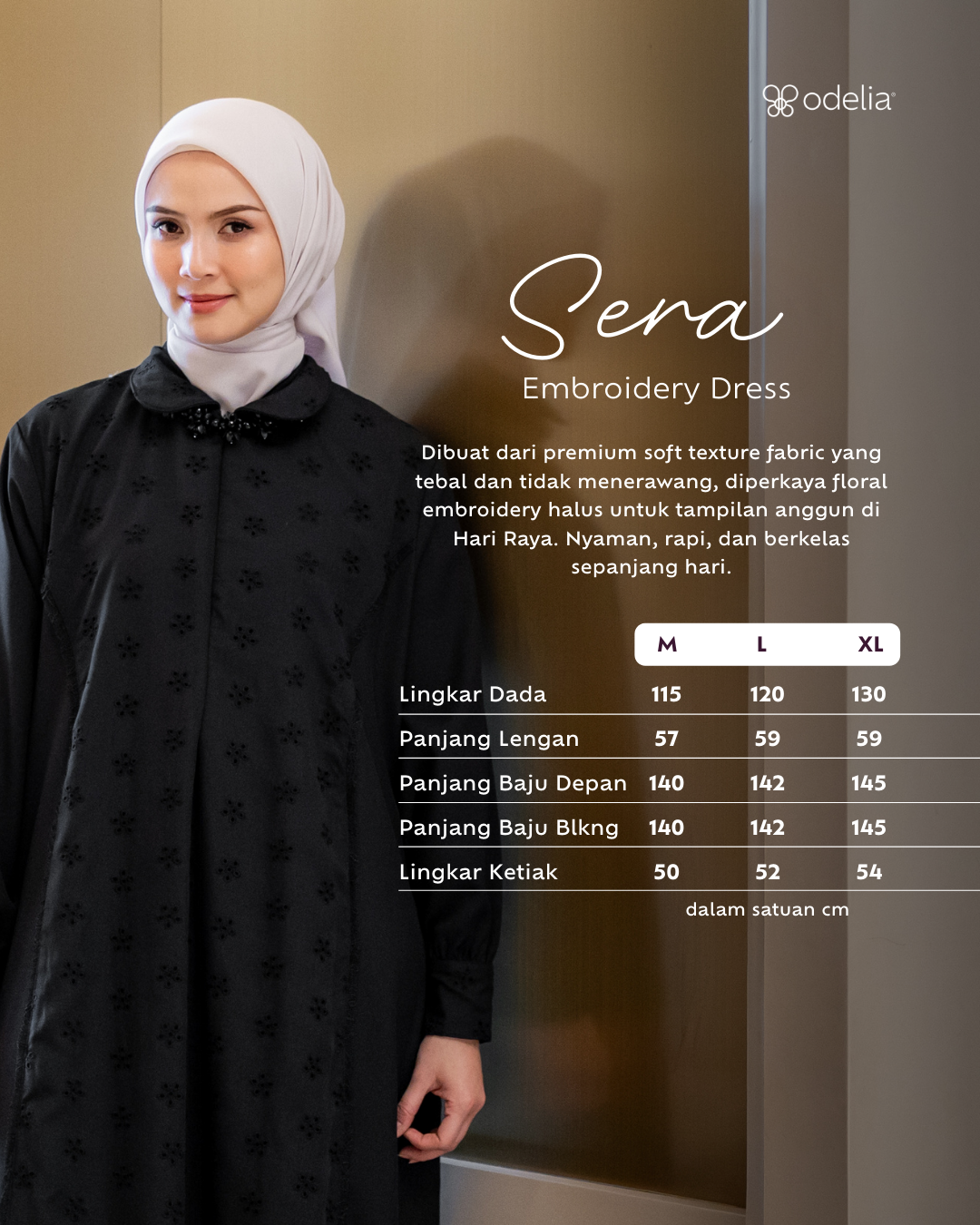 Sera Embroidery Dress - Classic Black