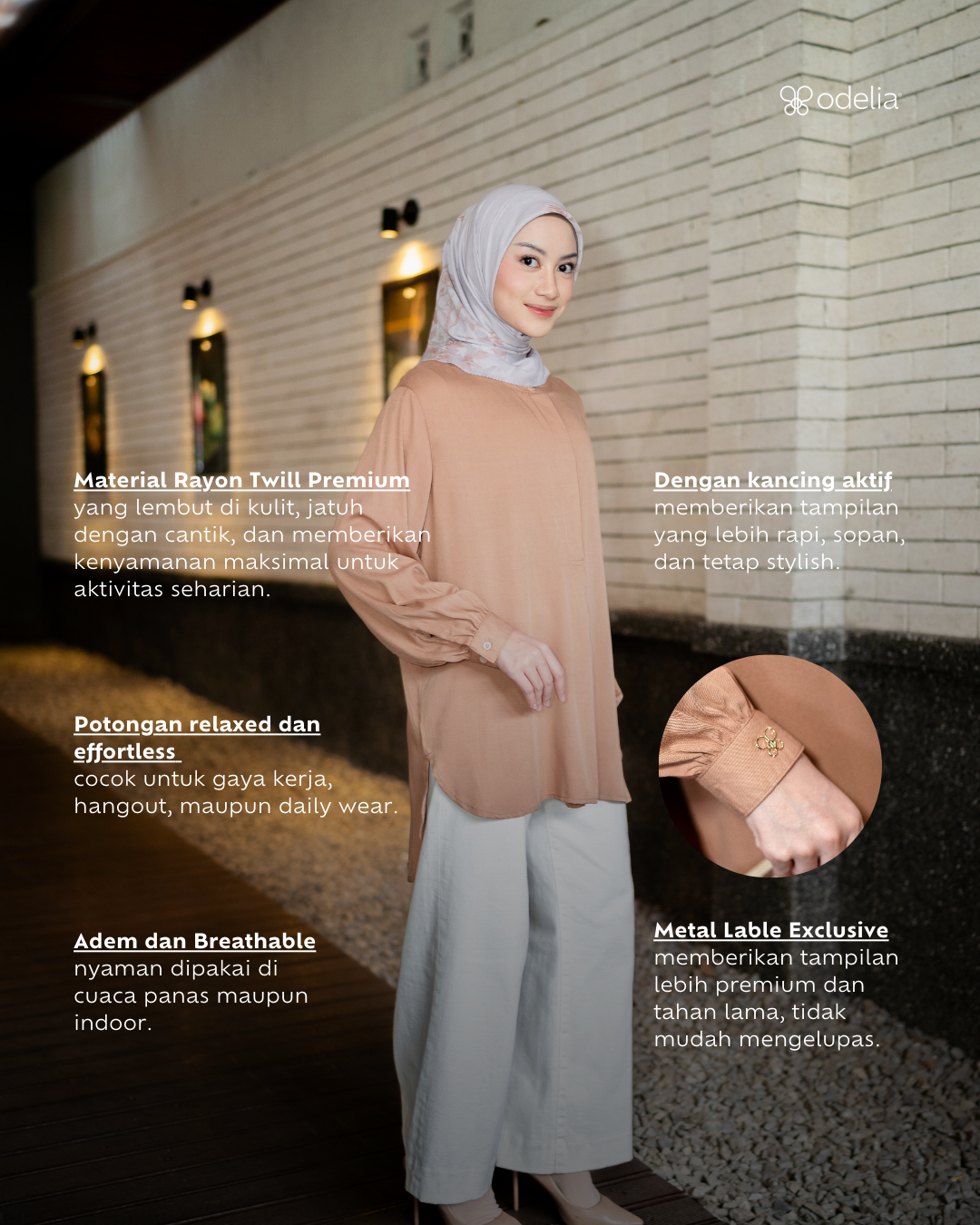 Evania Blouse - Almond