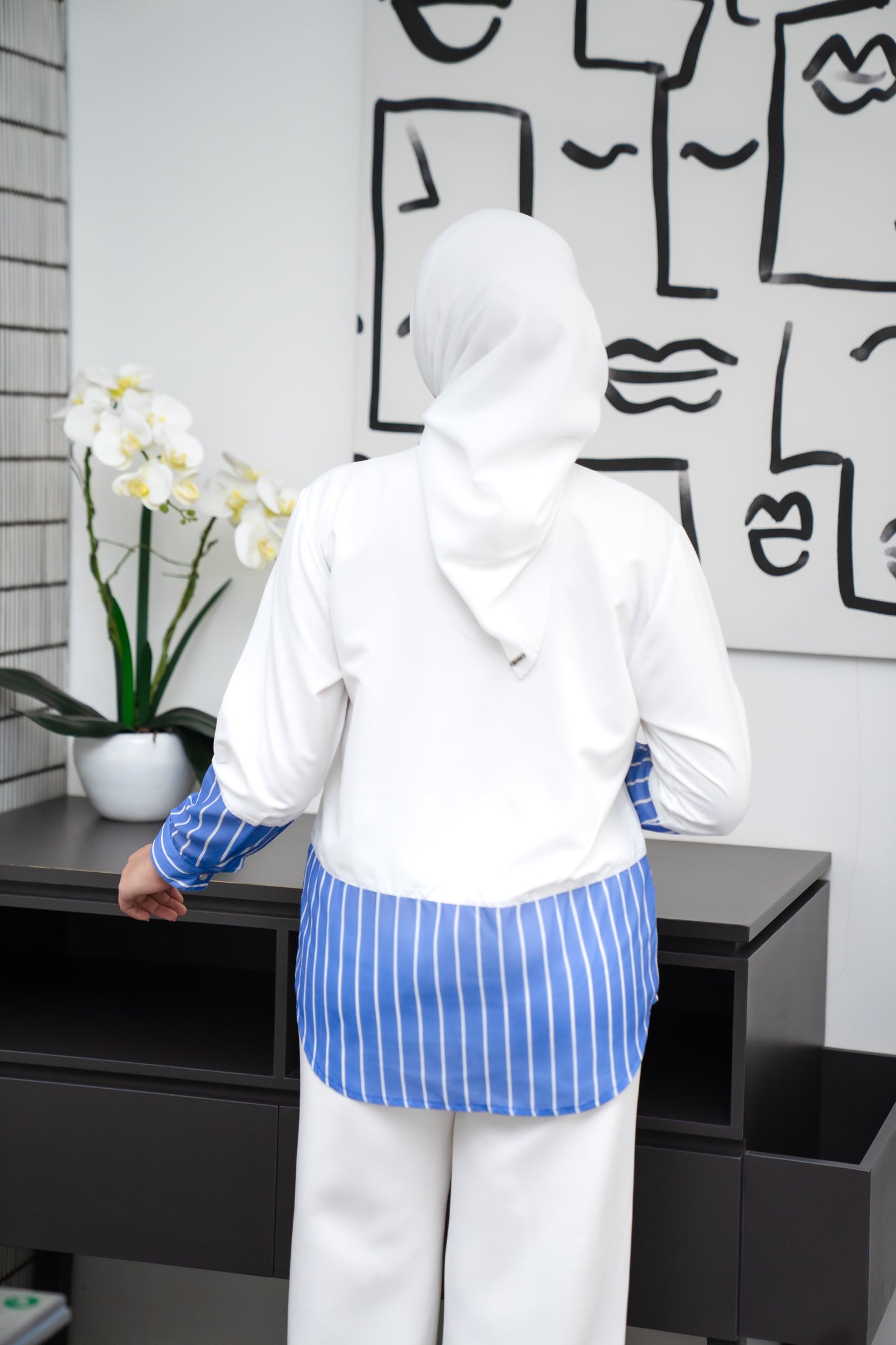 Nara Stripe Shirt - Deep Ice