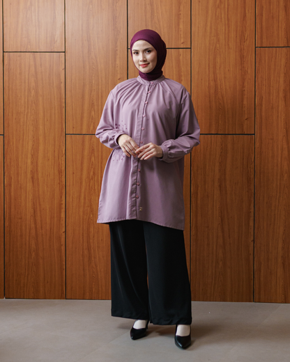 Sorelle Button Blouse - Lavender