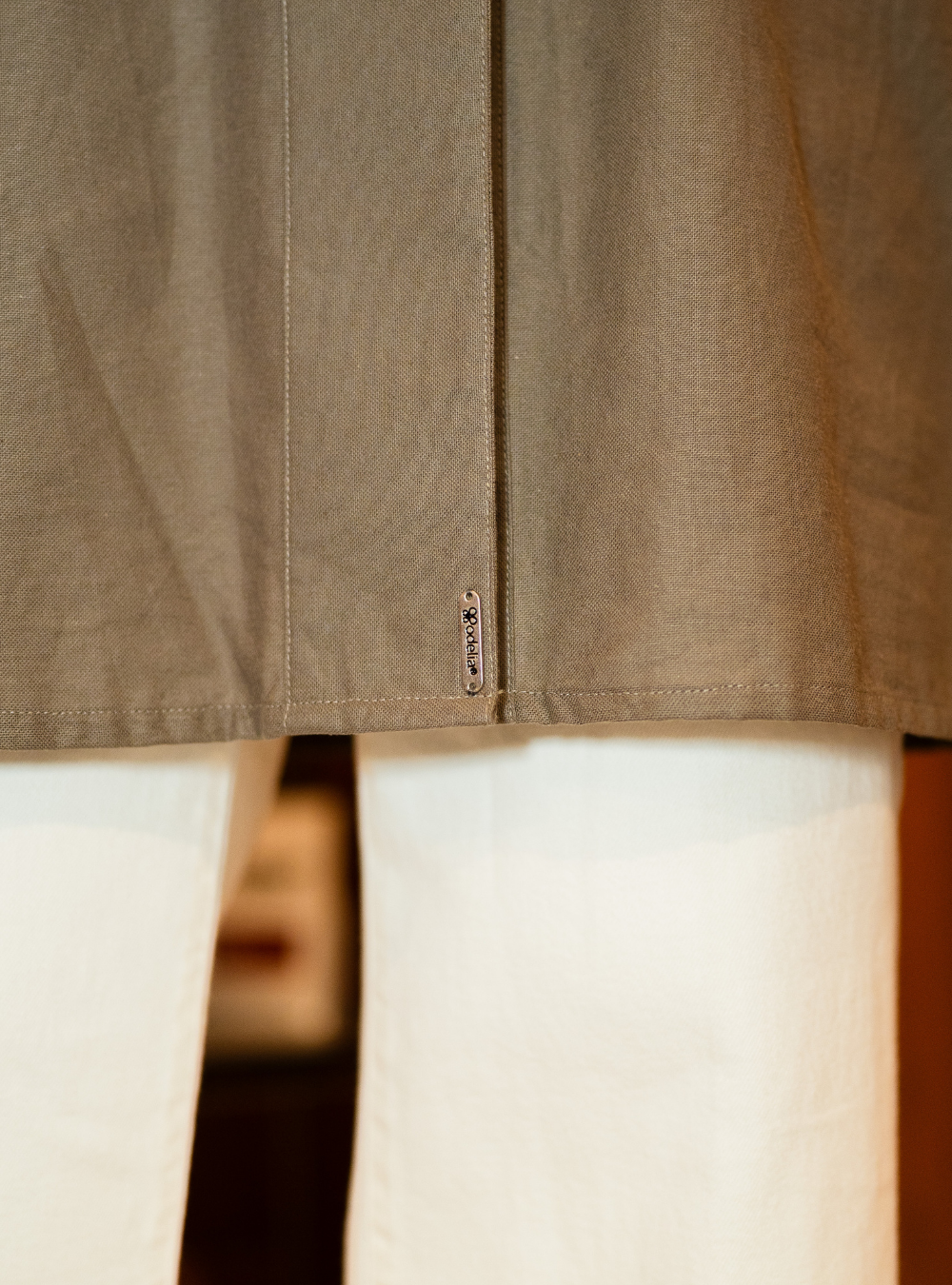 Maura Button Blouse - Stone Grey