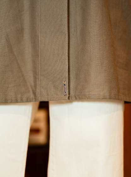 Maura Button Blouse - Stone Grey