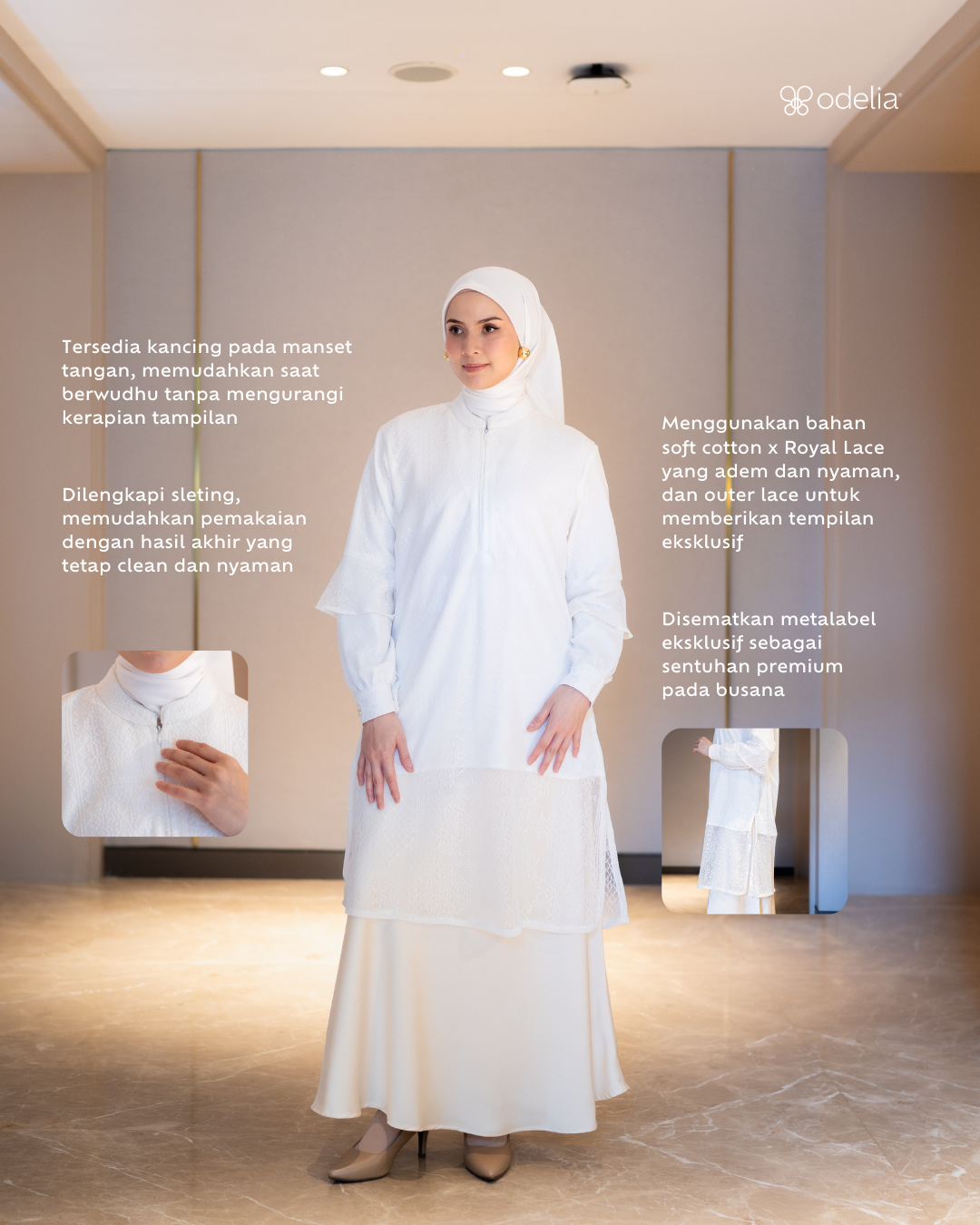 Noor Lace Tunic - Broken White