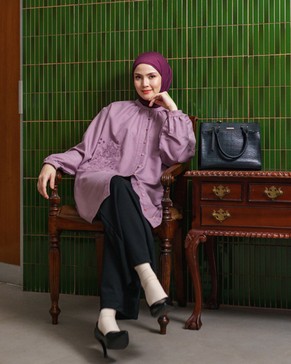 Sorelle Button Blouse - Lavender
