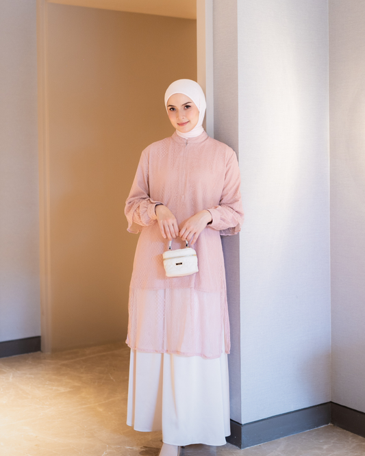 Noor Lace Tunic - Powder Rose