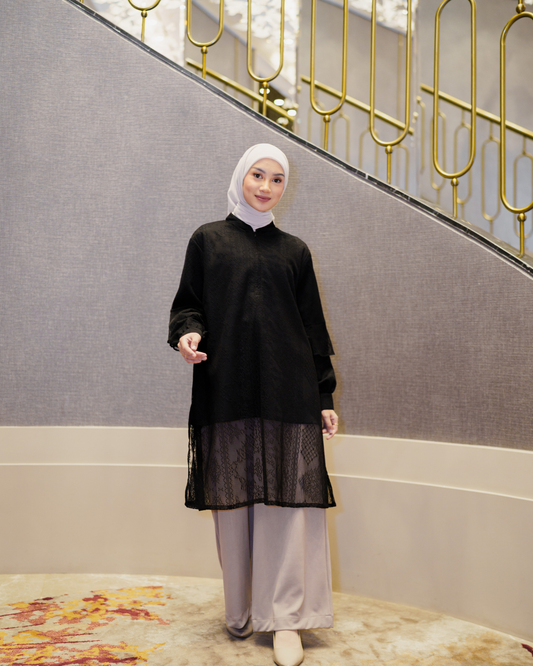 Noor Lace Tunic - Midnight