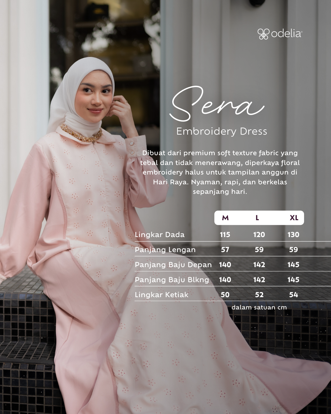 Sera Embroidery Dress - Pastel Rose