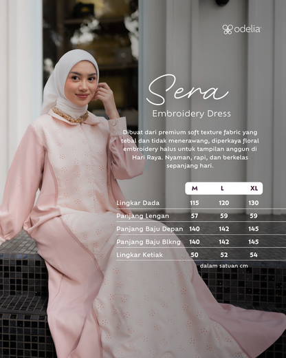 Sera Embroidery Dress - Pastel Rose