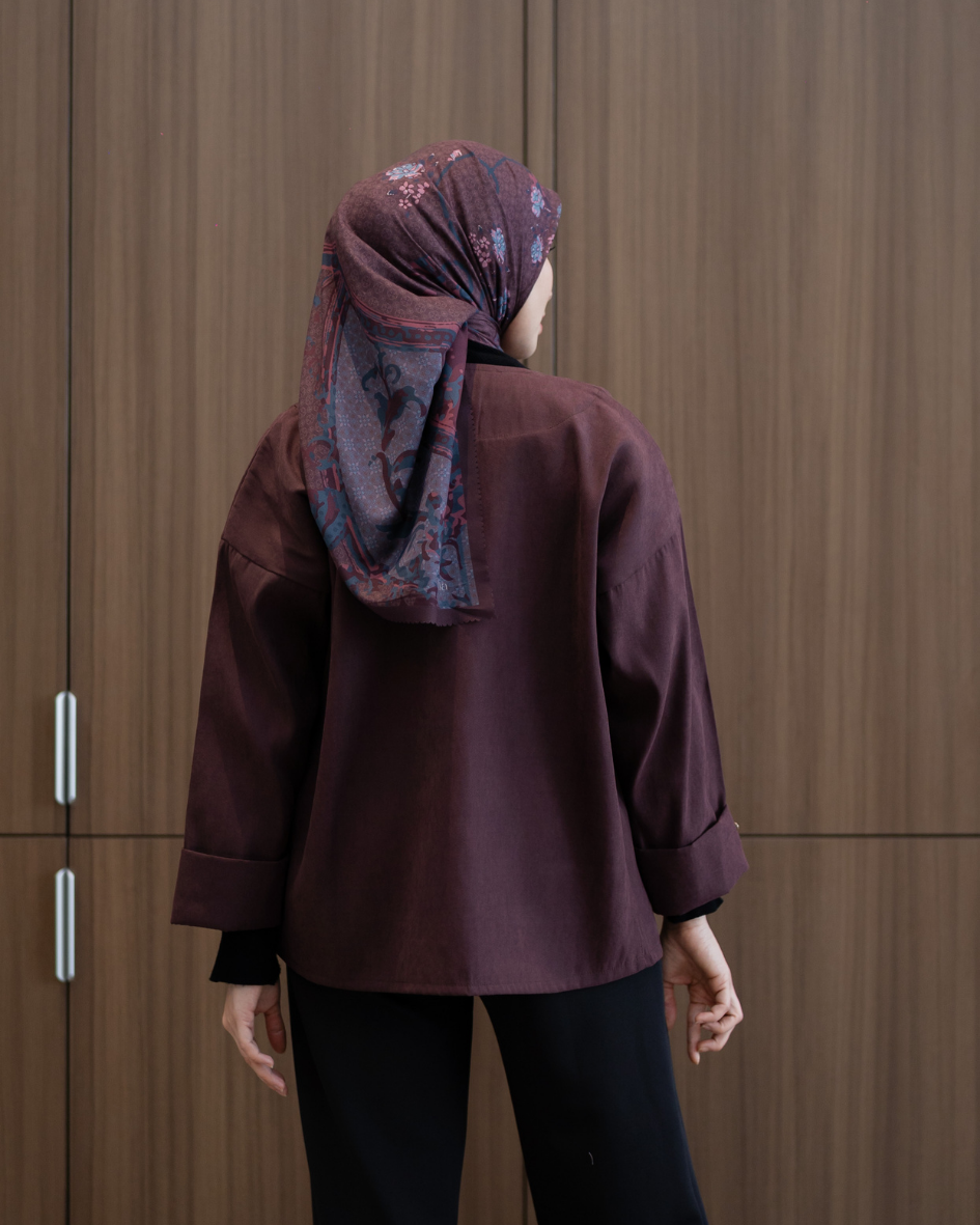 Outer Cheongsam - ⁠Velvet Plum