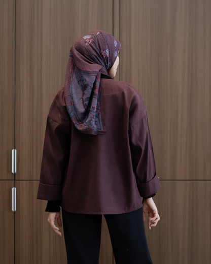 Outer Cheongsam - ⁠Velvet Plum