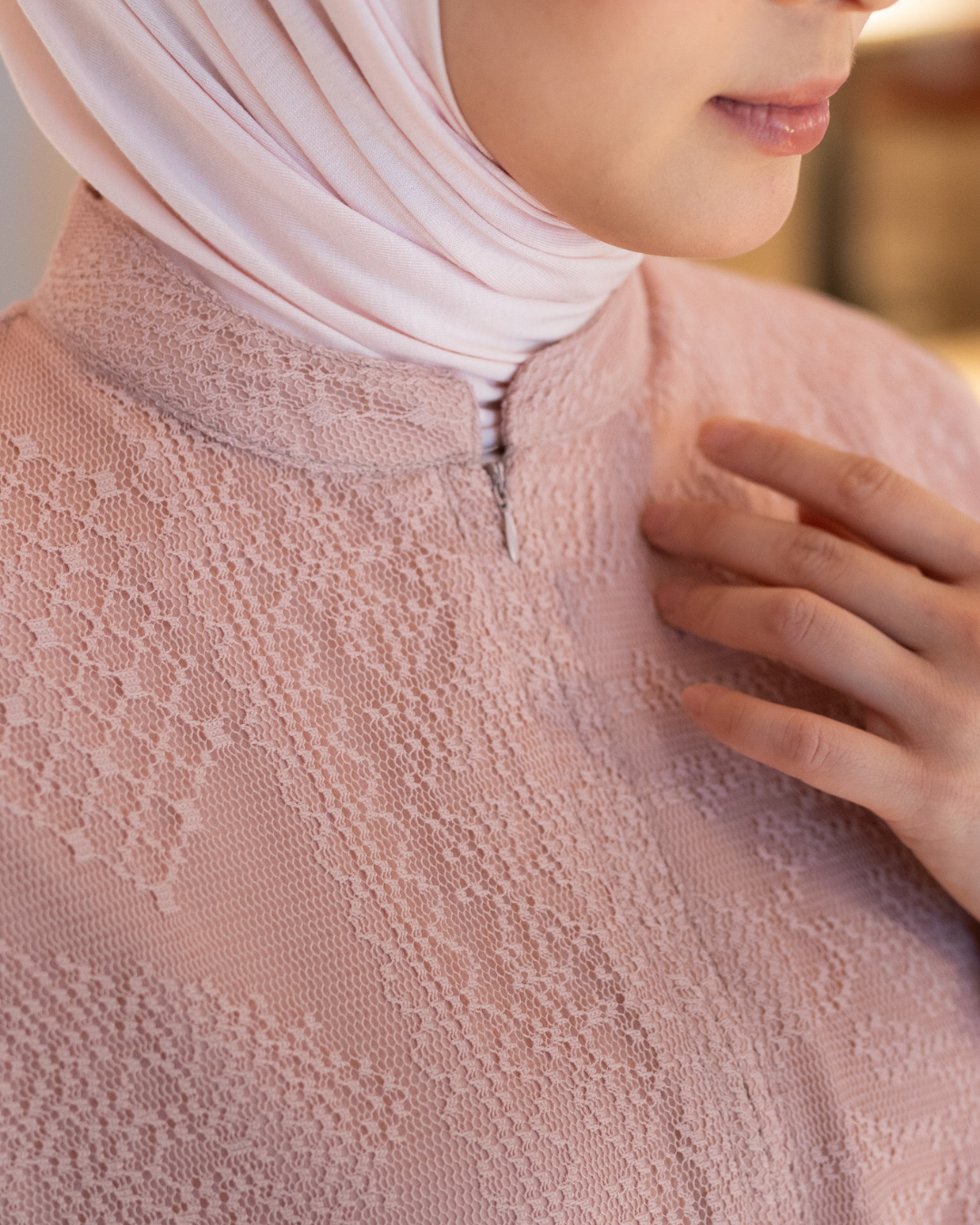 Noor Lace Tunic - Powder Rose