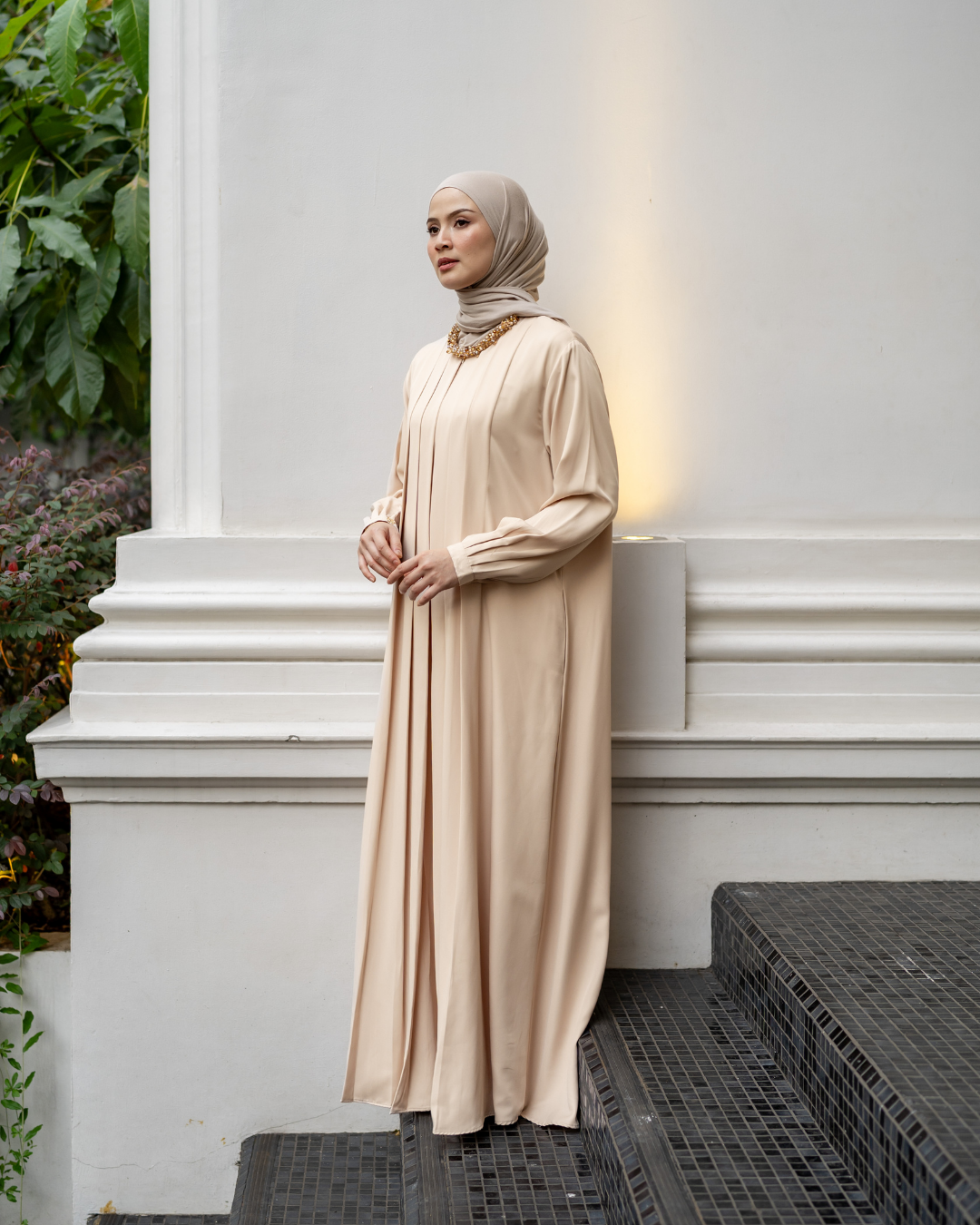 Noor Drapery Dress - Porcelain Sand