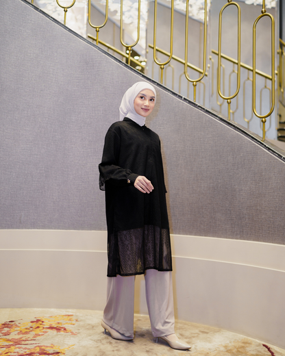 Noor Lace Tunic - Midnight