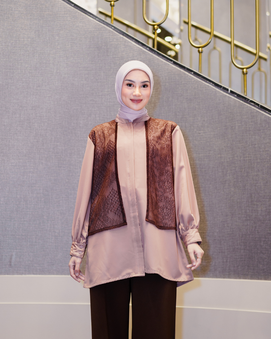 Noor Outer Lace Blouse - Rose Chesnut