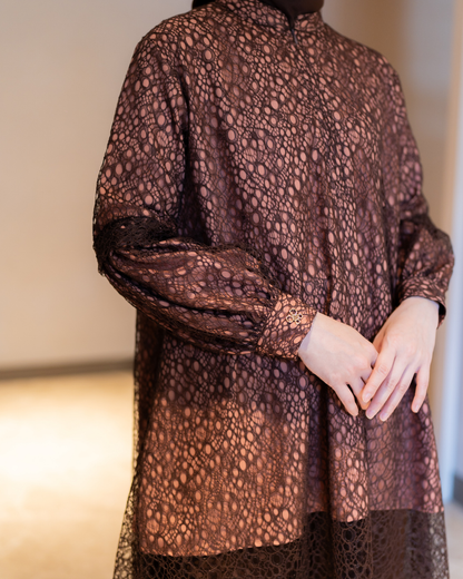 Amara Lace Tunic - Mahogany