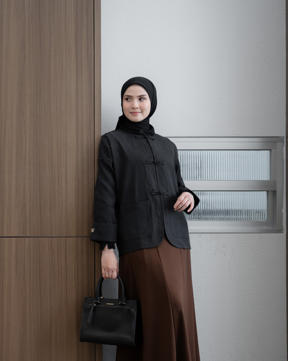 Outer Cheongsam - Luxe Black