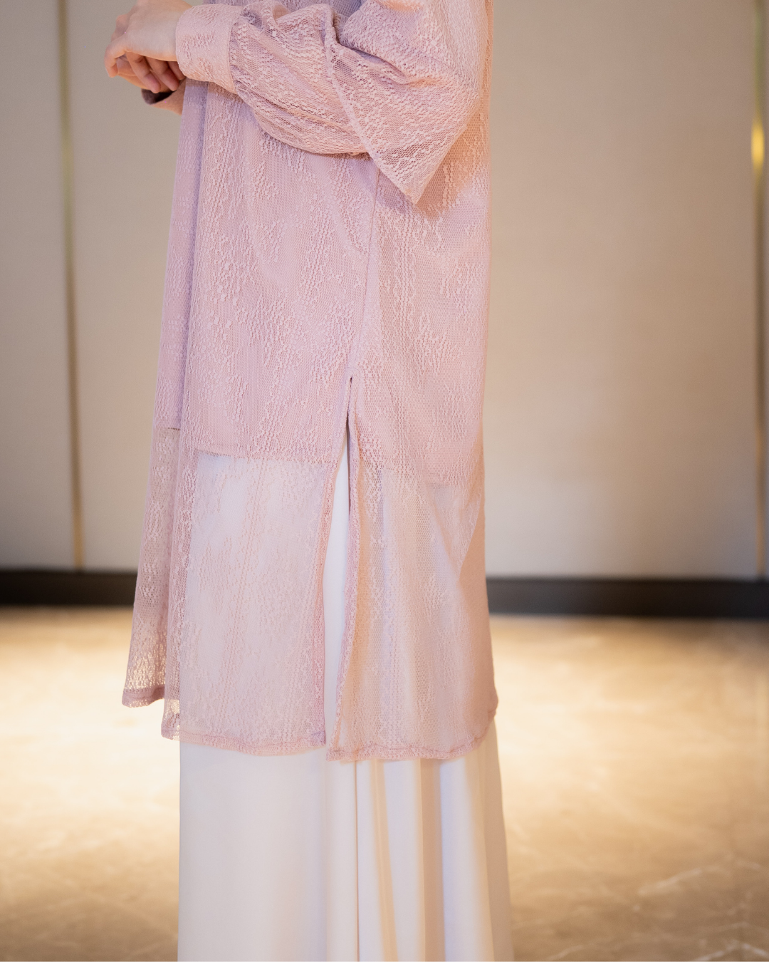 Noor Lace Tunic - Powder Rose