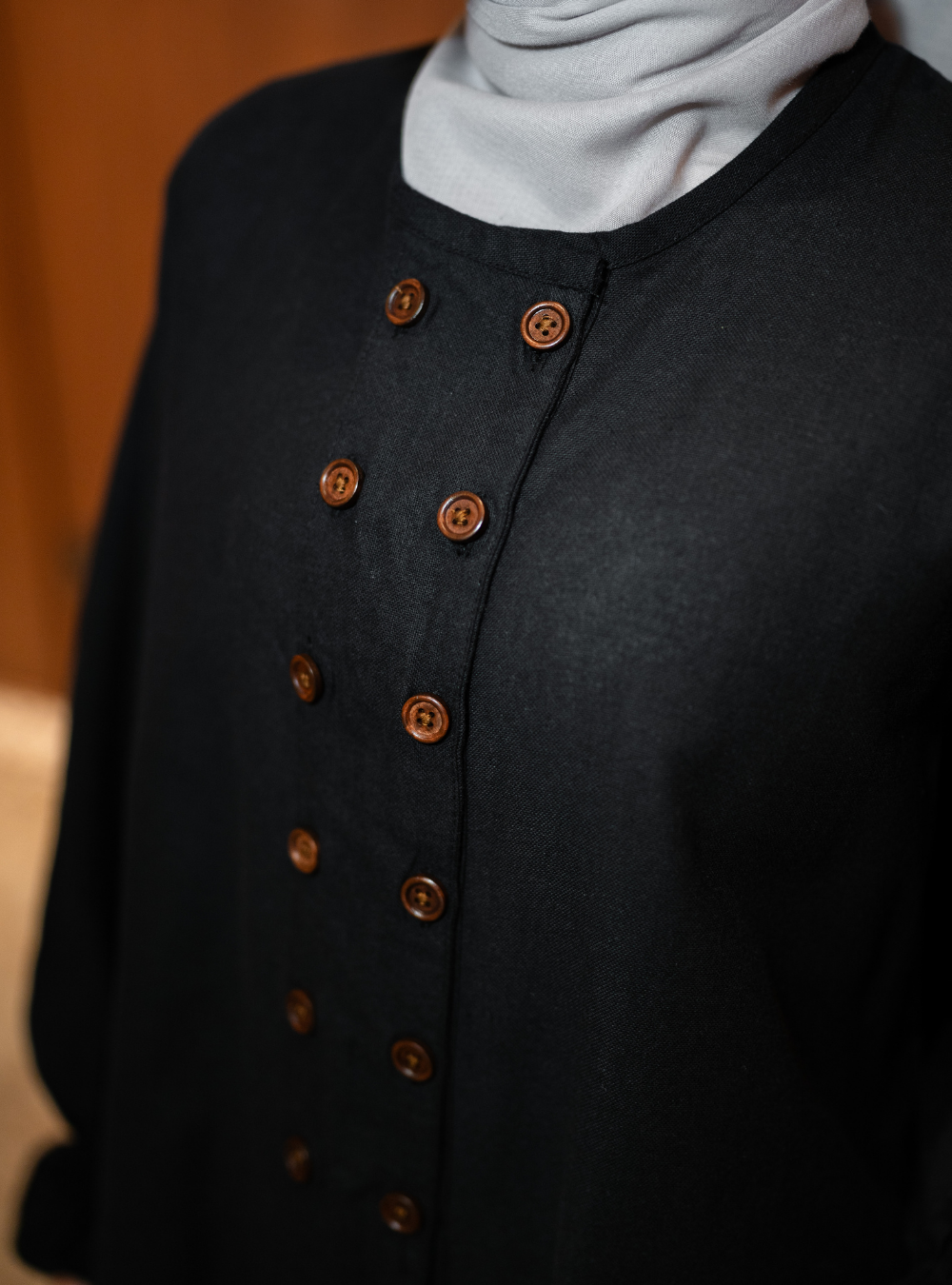 Maura Button Blouse - Black