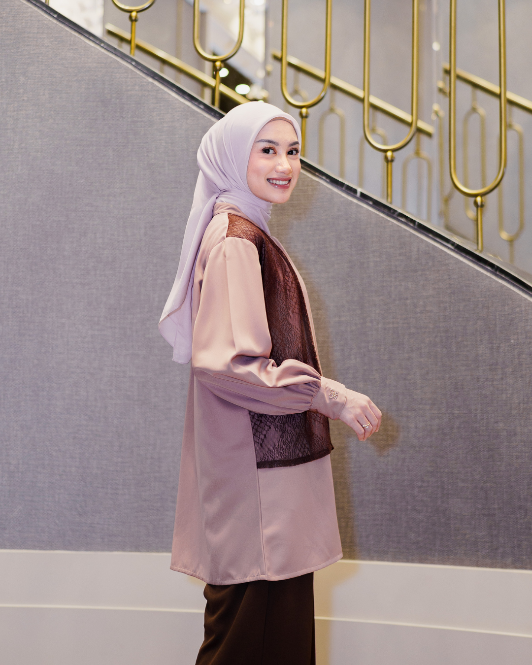 Noor Outer Lace Blouse - Rose Chesnut