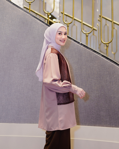 Noor Outer Lace Blouse - Rose Chesnut