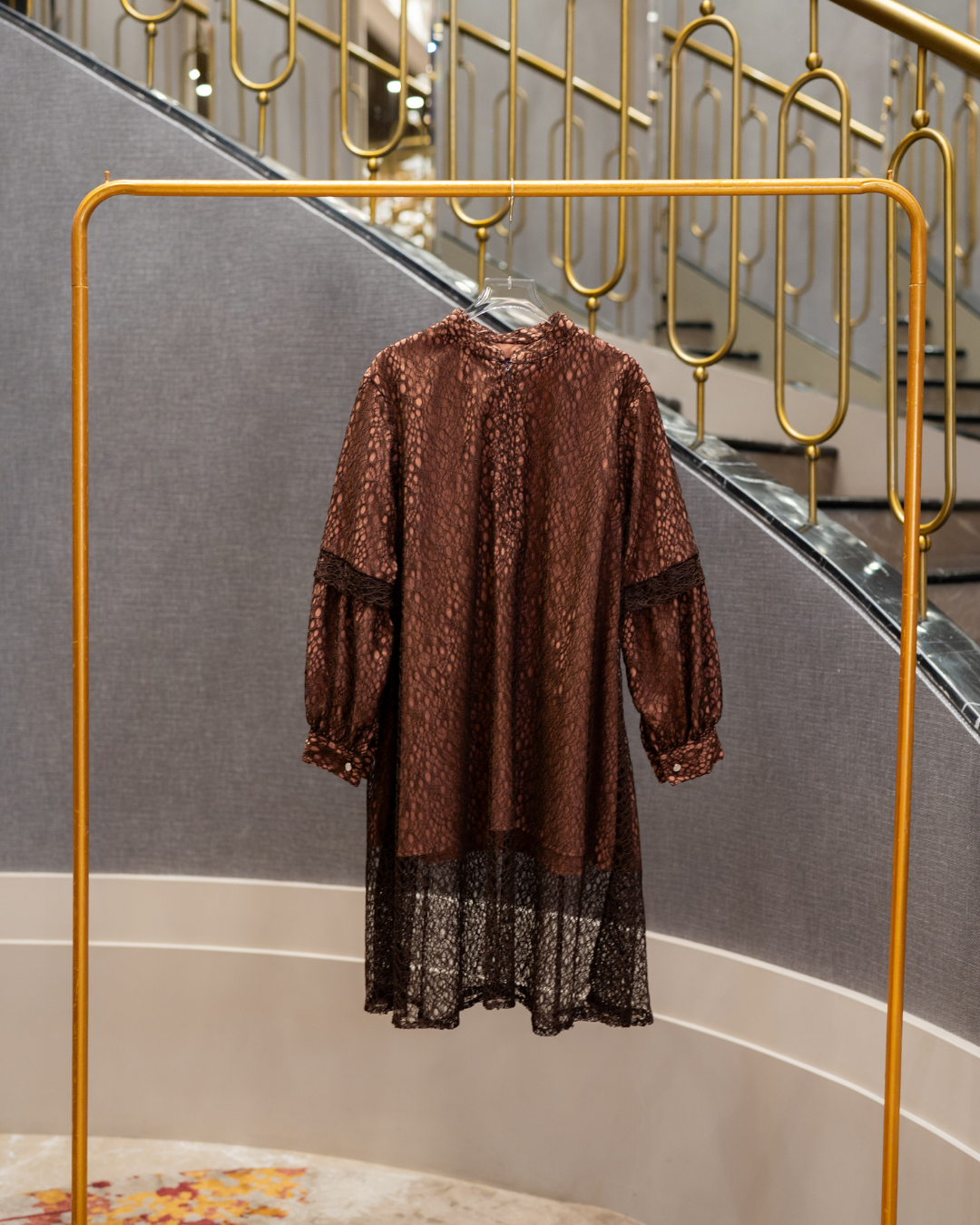 Amara Lace Tunic - Mahogany