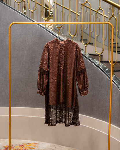 Amara Lace Tunic - Mahogany