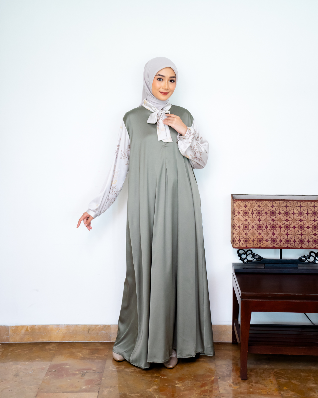 JANNA DRESS - OLIVE ZEST (EID SERIES 2025)