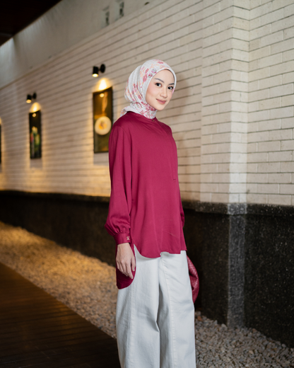 Evania Blouse - Maroon