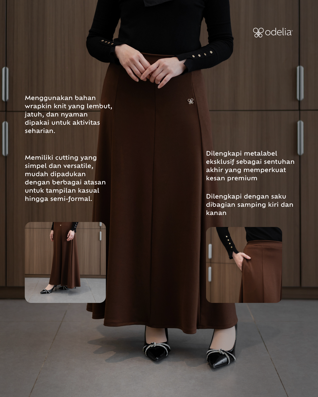 Ease Skirt - Dark Cocoa
