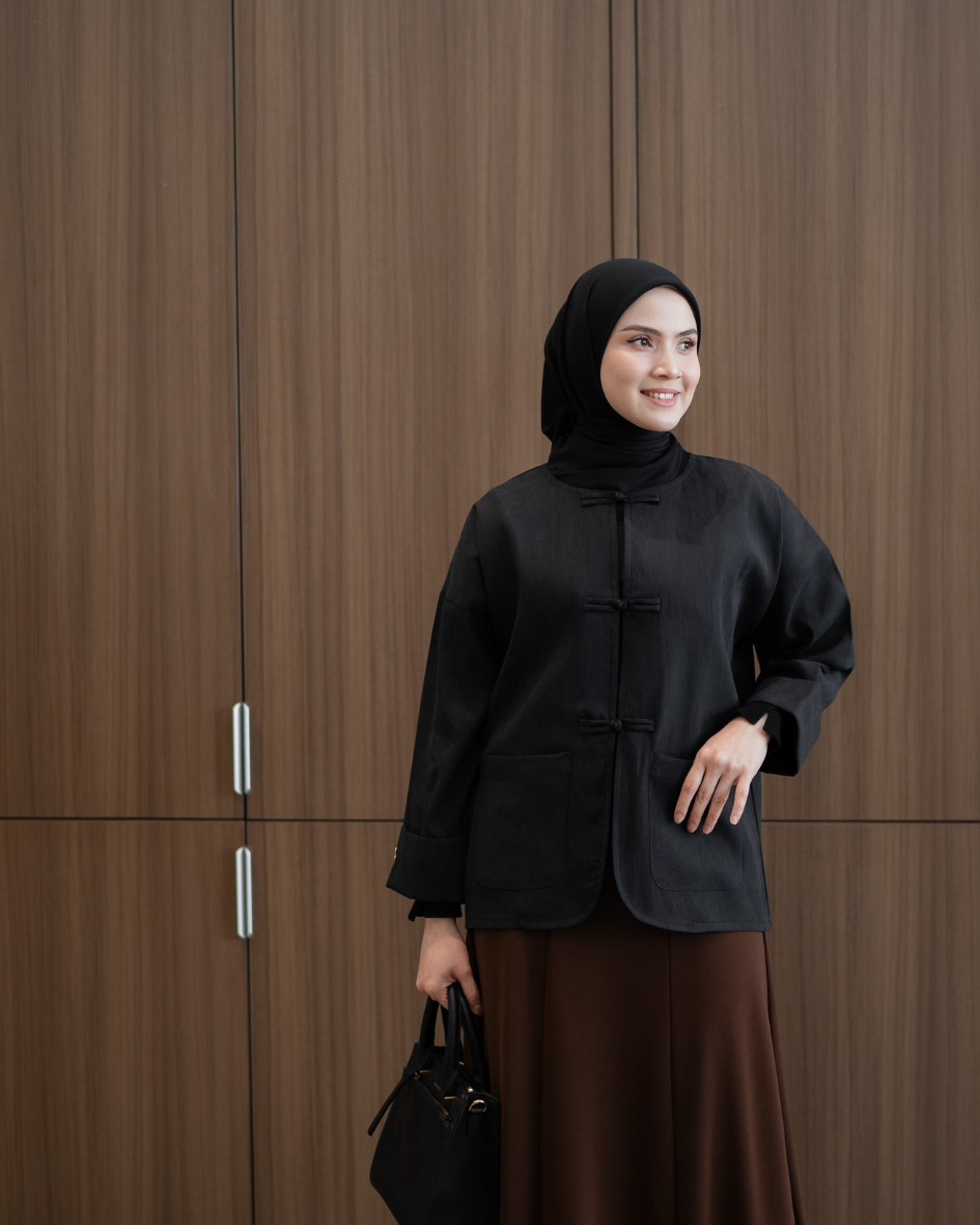 Outer Cheongsam - Luxe Black