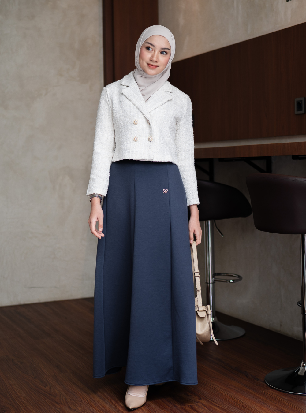 Elora Twirl Skirt - Ash Blue