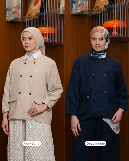 Maison Barrel Tweed Blazer