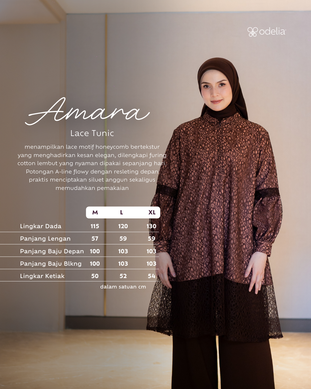 Amara Lace Tunic - Mahogany