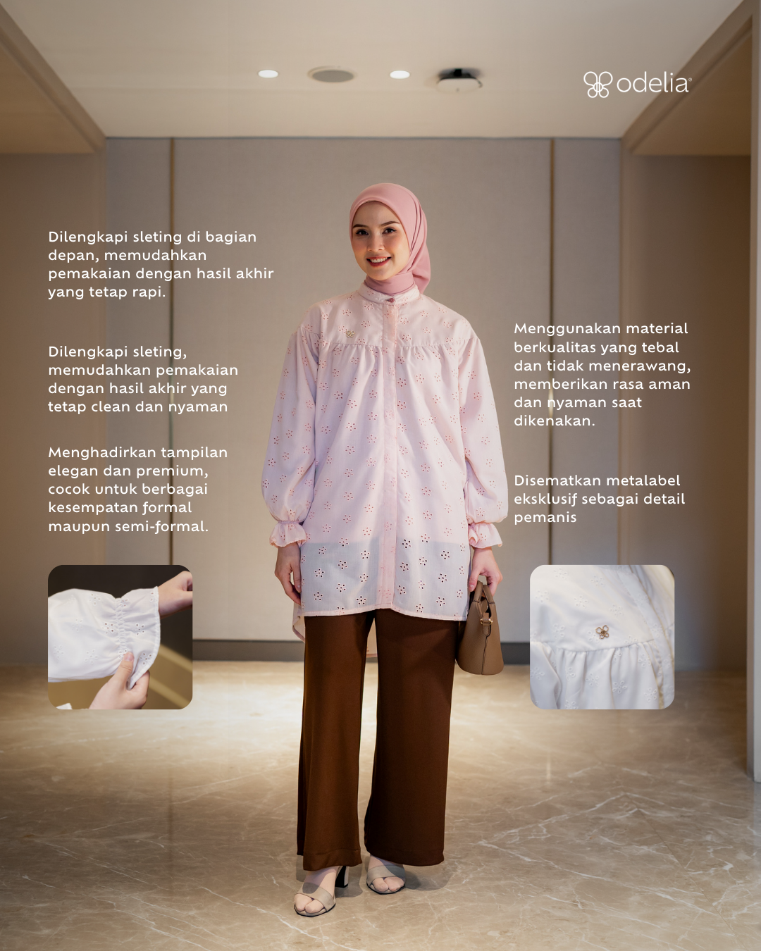 Sera Embroidery Blouse - Pastel Rose