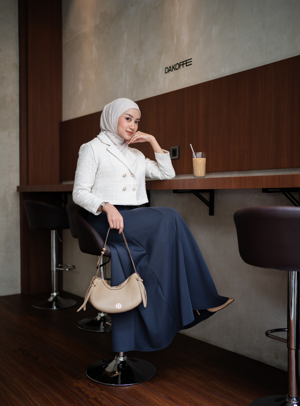 Elora Twirl Skirt - Ash Blue