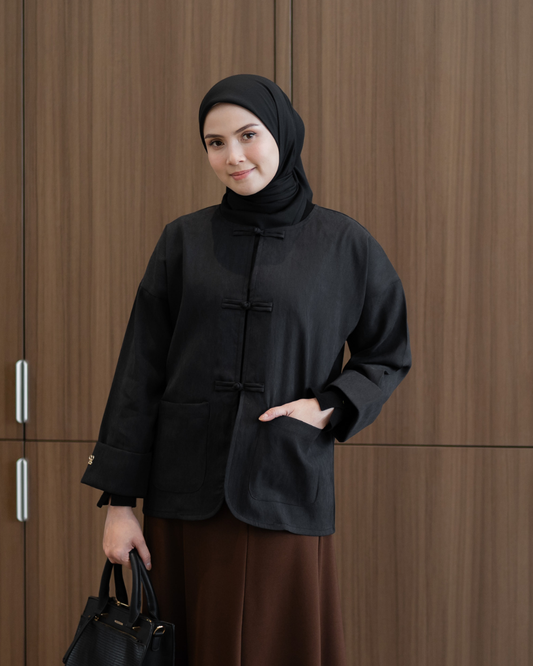 Outer Cheongsam - Luxe Black