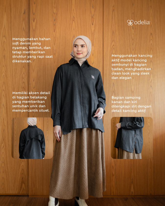 Sorae Button Shirt - Raven Black