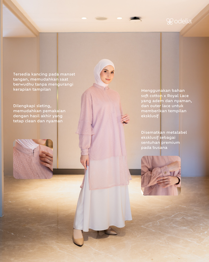 Noor Lace Tunic - Powder Rose