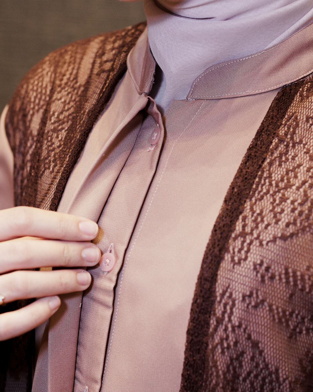 Noor Outer Lace Blouse - Rose Chesnut