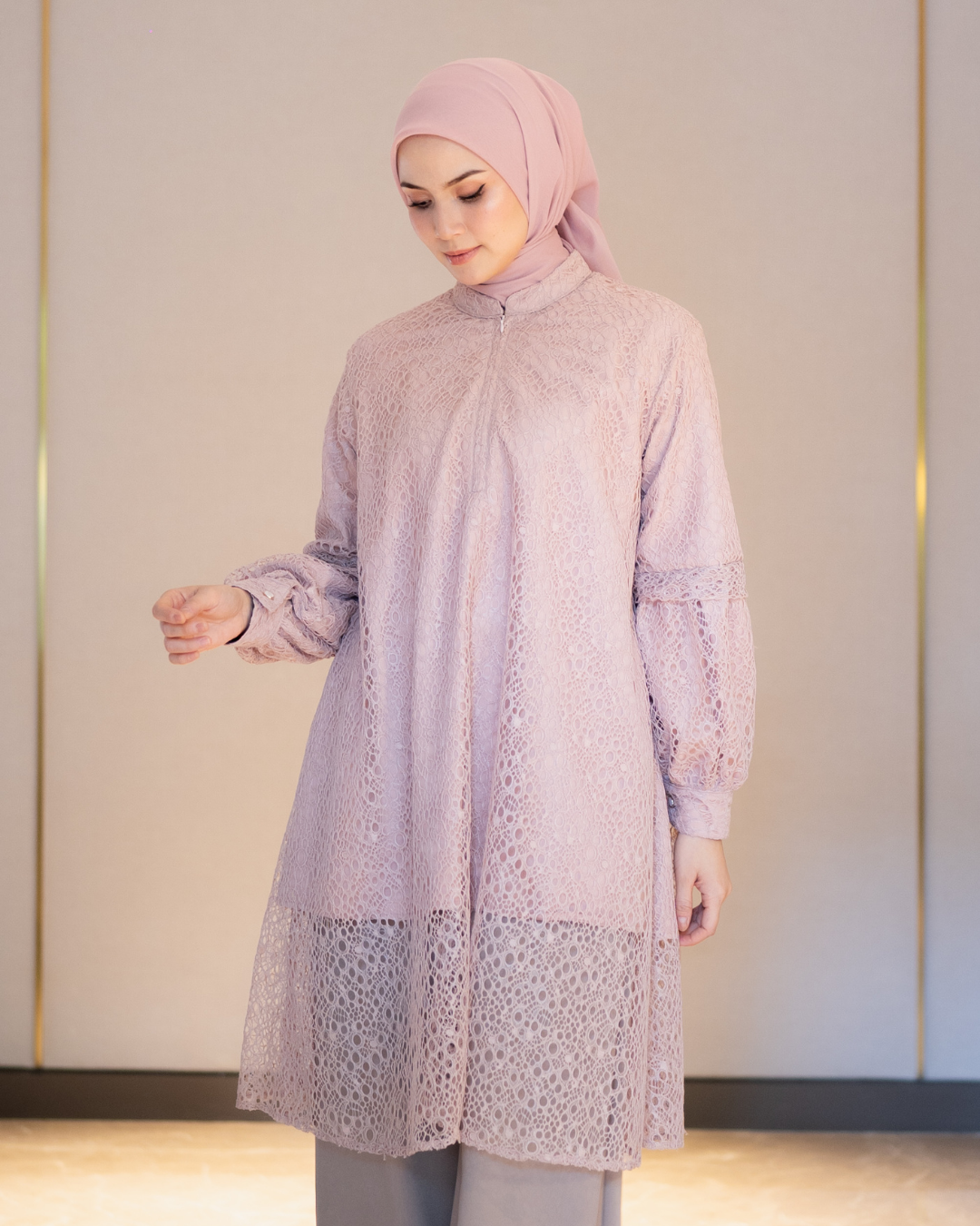 Amara Lace Tunic - Dusty Rose