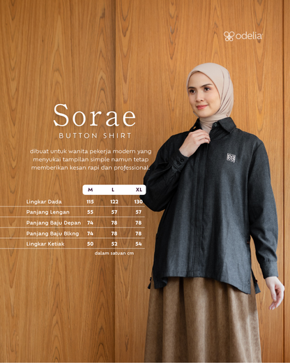 Sorae Button Shirt - Raven Black