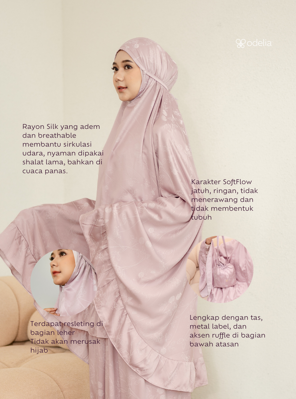 Rihla Soft Flow Prayer Set - Rose Wood